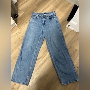 Uniqlo Wide Straight Leg Blue Jeans